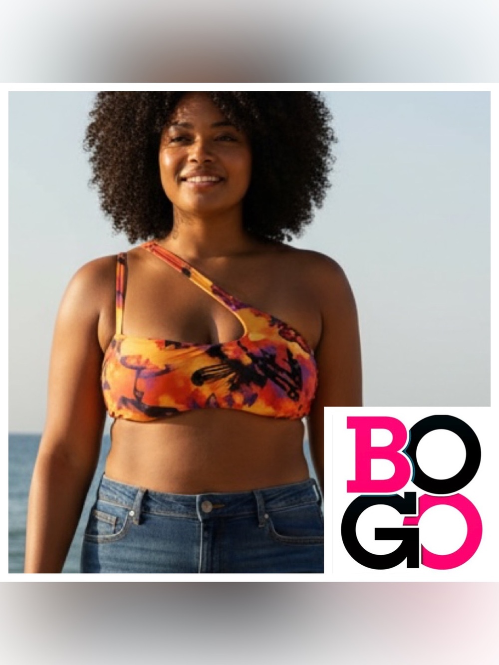 Hot Girl Summer by Megan Thee Stallion Sunset Butterfly Bikini TOP Size XL